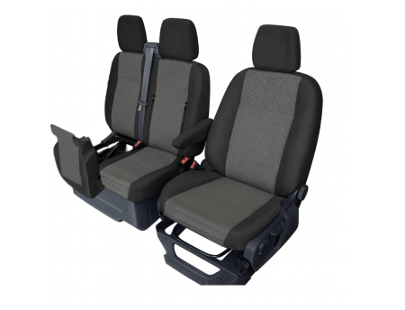 Accesorii pentru interior - Set huse scaune dedicate 2+1 Ford Transit Custom (2013-2023) negru-gri