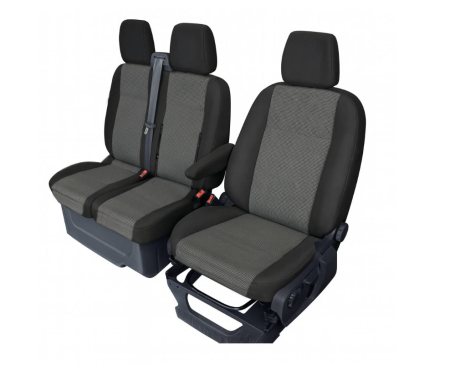 Set huse scaune dedicate 2+1 Ford Transit Custom (2013-2023) negru-gri [1]