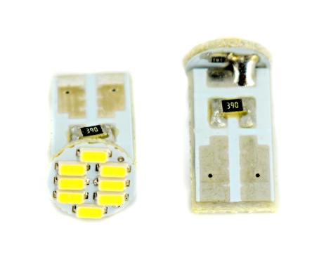 Proiectoare, lampi si leduri - 20 X Bec auto cu LED T10 1206 cu 8 SMD ALB 12V JSUN38 ( pret / 20 buc )