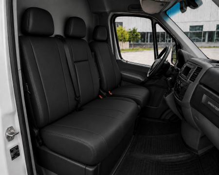 Huse auto - Set Huse din Piele Ecologica pentru Mercedes Sprinter W906 2006-2018 – Negru