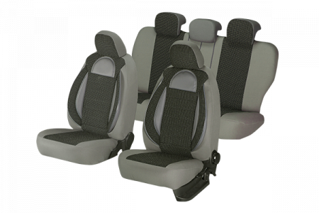 Set huse scaune compatibile VW Passat B5 (1997-2005) Piele + Textil (Compatibile cu sistem AIRBAG) [1]