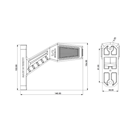 Set lumini de semnalizare cu claxon LED cu 3 poziții - Galben Alb Roșu 140 mm 12V-24V [5]