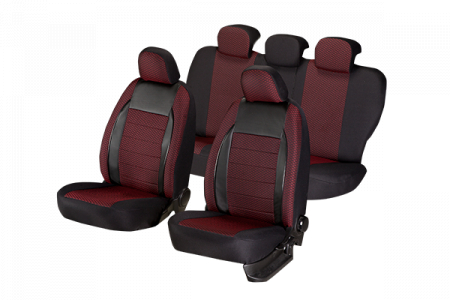 Set huse scaune compatibile Dacia Duster 2010-2017 Piele + Textil (Compatibile cu sistem AIRBAG) [1]