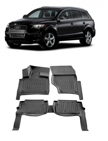 Set Covorase Auto Cauciuc dedicate  Audi Q7 (4L) (2005-2015)