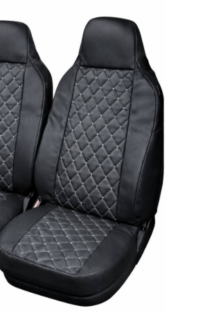 Set huse scaune piele ecologica 2+1 cu tetiera integrata – Negru [2]