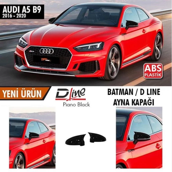 Capace Oglinzi auto - Capace oglinzi tip BATMAN  Audi A5 (2016 - 2021) / B9 (F53) negru lucios