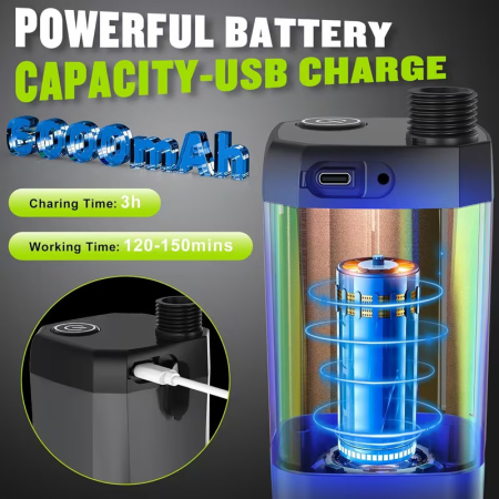 Duș portabil reîncărcabil cu afișaj LED - 6000mAh, rezistent la apă IPX7 și 4 moduri de pulverizare [6]