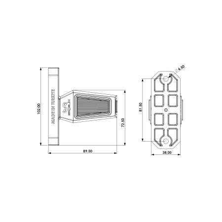 Set de lumini de gabarit LED cu 3 poziții - Galben Roșu 90 mm 12V-24V [5]