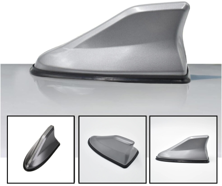 Antena auto activa tip shark fin cu amplificator integrat – universala, imbunatateste semnalul, Gri deschis [6]