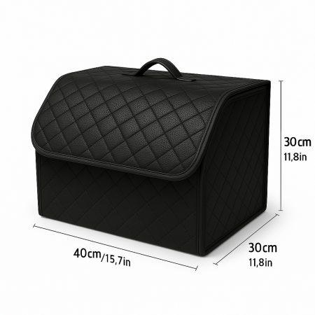 Organizator de portbagaj din piele de lux cutie de depozitare pliabilă [1]