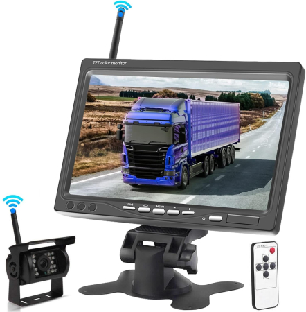 Camere auto - Camera Marsarier Wireless cu Monitor 7 Inch, 12V/24V, Vedere Nocturna IR, IP67, pentru Camion, TIR si Autoutilitara