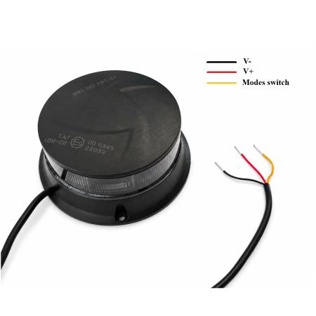 Girofar LED Stroboscopic Portocaliu Fumuriu, 36 LED, 19W, 12-24V, 7 Moduri de Avertizare, ECE R65/R10, E9, IP67, Diametru 108 mm [3]