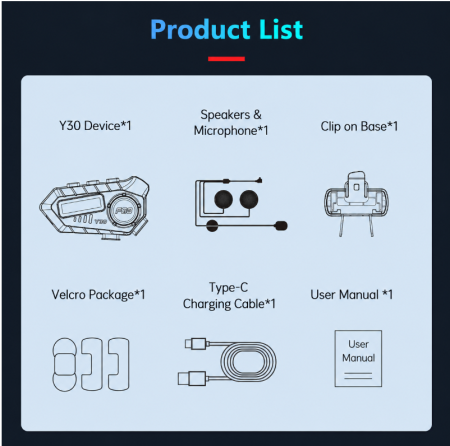 Set Intercomuri Moto pentru Casca Bluetooth 6.0, CVC + DSP, Display LED, IPX6, Baterie 1000 mAh [2]