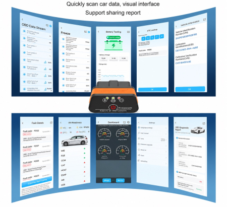Diagnoza Auto KONNWEI OBD2 Bluetooth 5.2, Android/iOS, Aplicatie MAXOBD Gratuita, Fara Abonament [5]