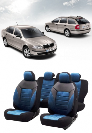 Skoda - Set huse scaune  SKODA OCTAVIA II 2004-2010 Albastru