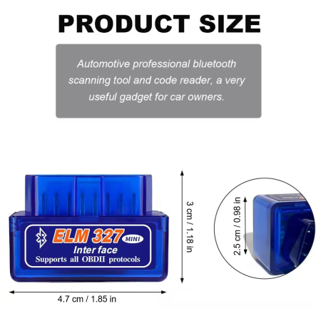 Interfata Diagnoza Auto OBD2 ELM327 Mini, Bluetooth, Scanner Auto, Citire si Stergere Erori, Albastru [6]