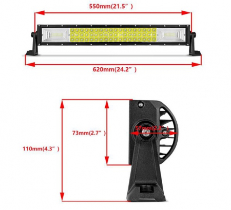 55 Cm LED Bar 7D 324W 12V-24V TRI-row Spot & Flood Combo Beam [1]
