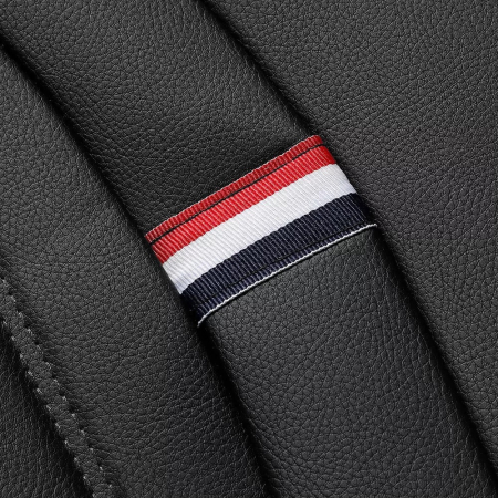 Set Huse Auto universale lux din piele ecologica cu material textil, negru pentru scaune fata si spate [4]