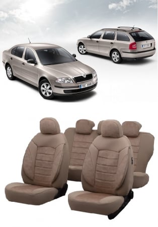 Skoda - Set huse scaune SKODA OCTAVIA II 2004-2010 Bej