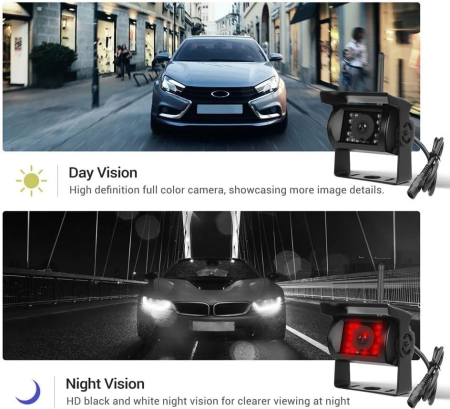 Camera Marsarier Wireless cu Monitor 7 Inch, 12V/24V, Vedere Nocturna IR, IP67, pentru Camion, TIR si Autoutilitara [3]
