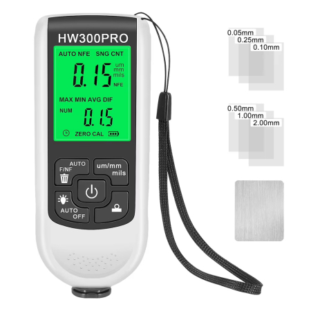 Testere si diagnoza auto - Tester Digital Masurat Grosimea Vopselei Auto HW300PRO, Tester Vopsea Fe/NFe, Ecran LCD, 0-1800 Microni
