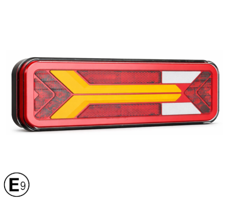Set lampi LED spate multifunctionale 12-36V, semnalizare dinamica, pozitie, frana, marsarier si ceata, E-Mark E9, IP66, 283x100 mm [6]
