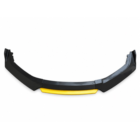 Prelungire Bara Fata Universala, Lip Spoiler Splitter Auto din 4 Piese, Plastic ABS, Negru cu Galben, 180 cm [3]