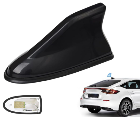 Antene Radio - Antena auto activa tip shark fin cu amplificator integrat – universala, imbunatateste semnalul, Negru