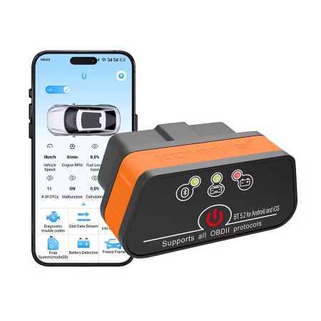 Testere si diagnoza auto - Diagnoza Auto KONNWEI OBD2 Bluetooth 5.2, Android/iOS, Aplicatie MAXOBD Gratuita, Fara Abonament