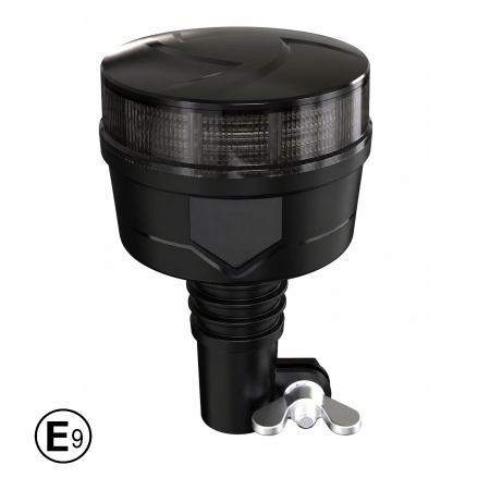 Girofar LED Stroboscopic Portocaliu Fumuriu, cu Montaj pe Suport, 36 LED, 19W, 12-24V, 7 Moduri, ECE R65/R10, E9, IP67, 92 mm [1]