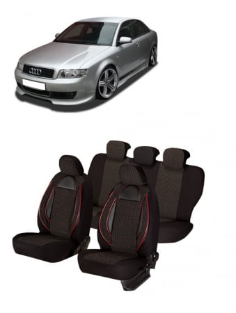 Audi - Set huse scaune compatibile Audi A4 B6 (2002-2008) Piele + Textil