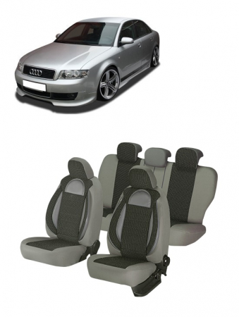 Audi - Set huse scaune compatibile Audi A4 B6 (2002-2008) Piele + Textil