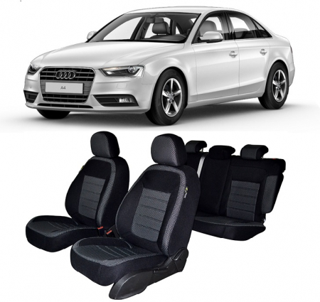 Audi - Set huse scaune dedicate Audi A4 B8  2009-2016 ( Bancheta fractionata+husa cotiera)