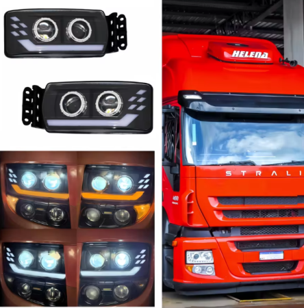Set faruri LED pentru IVECO STRALIS 24V – DRL, efect de pornire, lupe, OEM 5801571745 / 5801571746 [2]