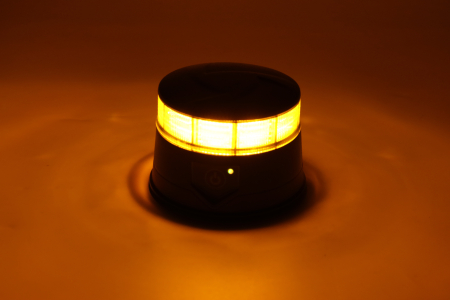 Girofar LED Stroboscopic Portocaliu Fumuriu, cu Baterie Li-Ion si Telecomanda, 36 LED, 19W, 12-24V, 7 Moduri, Magnetic cu Ventuza, E9, ECE R10, IP67 [8]
