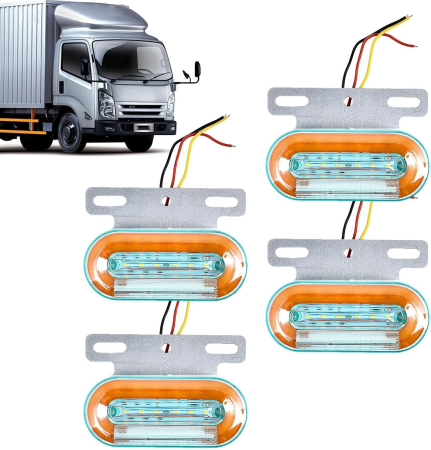 Lumina de pozitie LED cu 2 functii – lumina alba si semnalizator dinamic pentru camioane, dubite, remorci si platforme – 12–24V, 12 LED-uri [7]