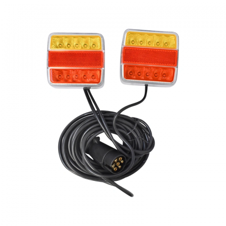 Set lampi LED magnetice pentru remorca, fisa 7 pini, cablu intre stopuri de 2,5m, cablu fisa 7.5m 12 V [3]