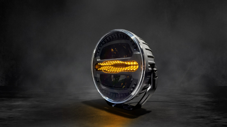 Proiector  LED auxiliar halogen Ø228mm 12-24V, 175W, 11000 lm, DRL portocaliu/alb si lumina de avertizare cu 4 moduri E-mark IP67/69K [8]