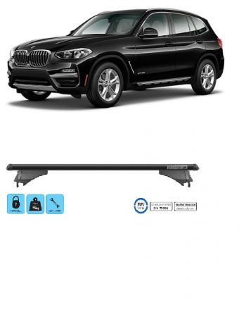 Bare portbagaj - Set bare  tranversale aluminiu   Bmw X3 G01 2017-2020  TIGER BLACK L 120CM CU ANTIFURT
