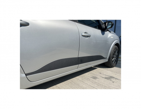 Tunning Auto - Abtibild bandou lateral compatibil Logan 3 negru mat texturat (4 bucati) Cod:QITL3-01