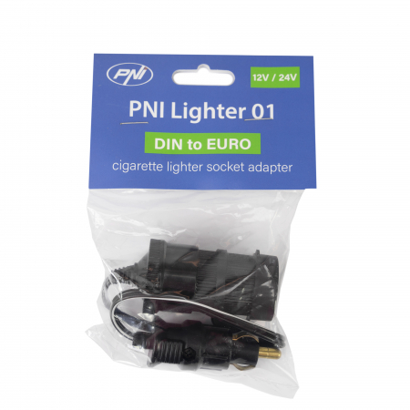 Adaptor DIN la priza de bricheta EURO PNI Lighter 01 cu cablu prelungitor, 12V/24V [5]