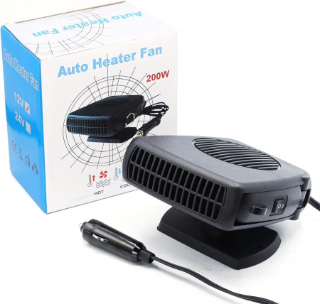 Aeroterma auto - Aeroterma auto dezghetare parbriz, negru 12V 200W