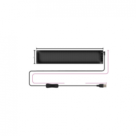 Afisaj LED programabil Eyes Devil, control Bluetooth si telecomanda, USB 5V, 102x348mm [2]