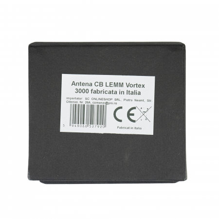Antena CB LEMM Vortex 3000 PL, 200 cm, 26.2-27.8Mhz, 2500W, fara cablu, fabricata in Italia [5]
