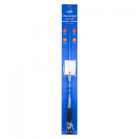 Antena CB PNI LED 850 rabatabila, 85 cm, 26-28 MHz, 300 Watt, ilumineaza in timpul emisiei, tip filet PL, fara accesorii [8]