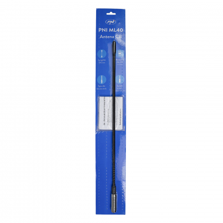 Antena CB PNI ML40, lungime 57 cm, cu adaptor filetat tata-tata M6 la M5 inclus [1]