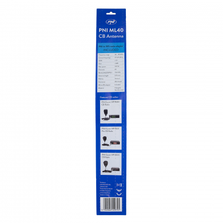 Antena CB PNI ML40, lungime 57 cm, cu adaptor filetat tata-tata M6 la M5 inclus [2]