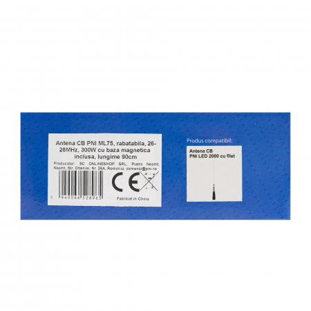 Antena CB PNI ML75, rabatabila, 26-28MHz, 300W cu baza magnetica inclusa, lungime 90cm [3]