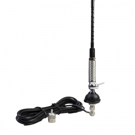 Antena CB PNI S60 cu fluture, lungime spic 59 cm, cu montura, cablu 4 m si mufa PL, fibra de sticla [9]