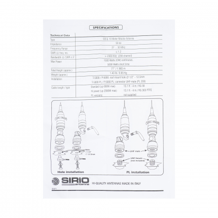 Antena CB Sirio Performer 5000 PL, 196.5cm fara cablu [5]